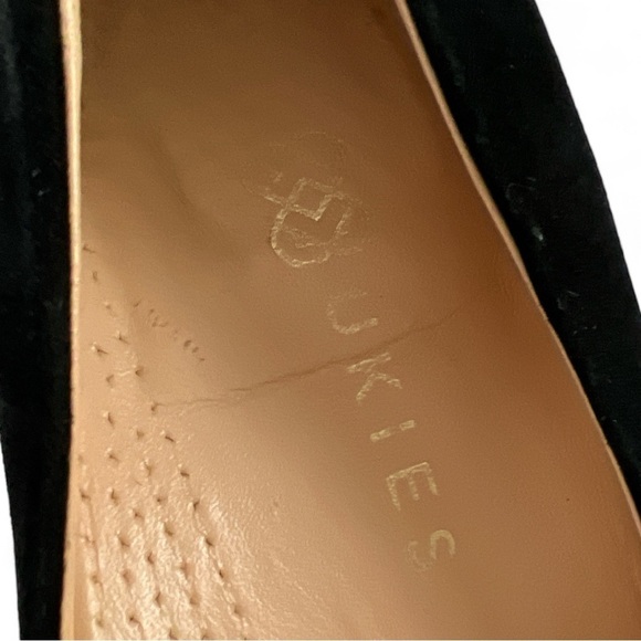 UKIES Nanogel Technology Black Soft Velvet Leather Heels W Silver Chain Size 8 - Picture 11 of 16